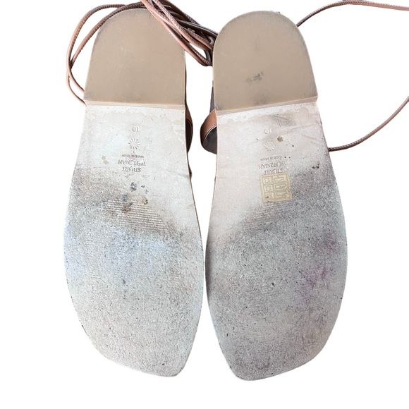 Stuart Weitzman Goldie Lace-Up Pearl Embellished Sandal Size 10AA - Picture 5 of 12